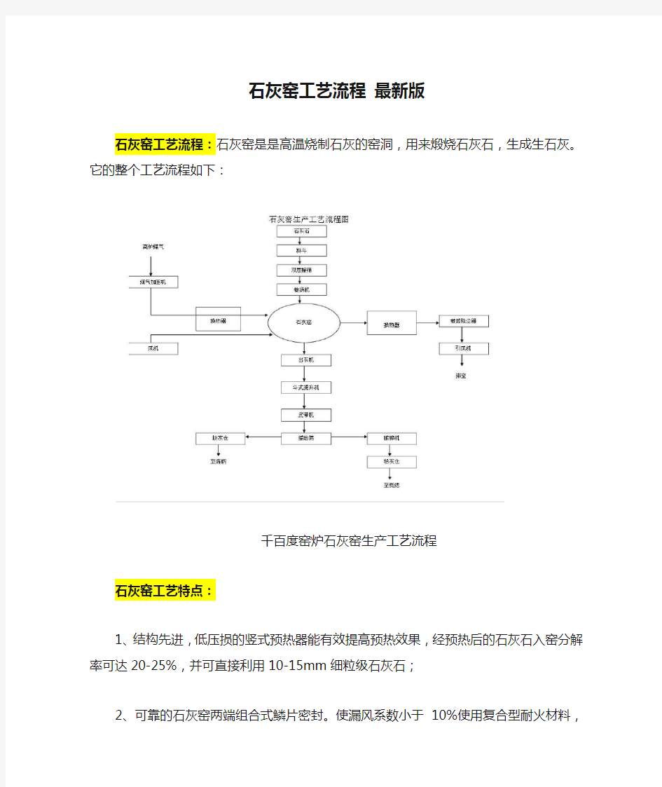 石灰窑工艺流程 最新版