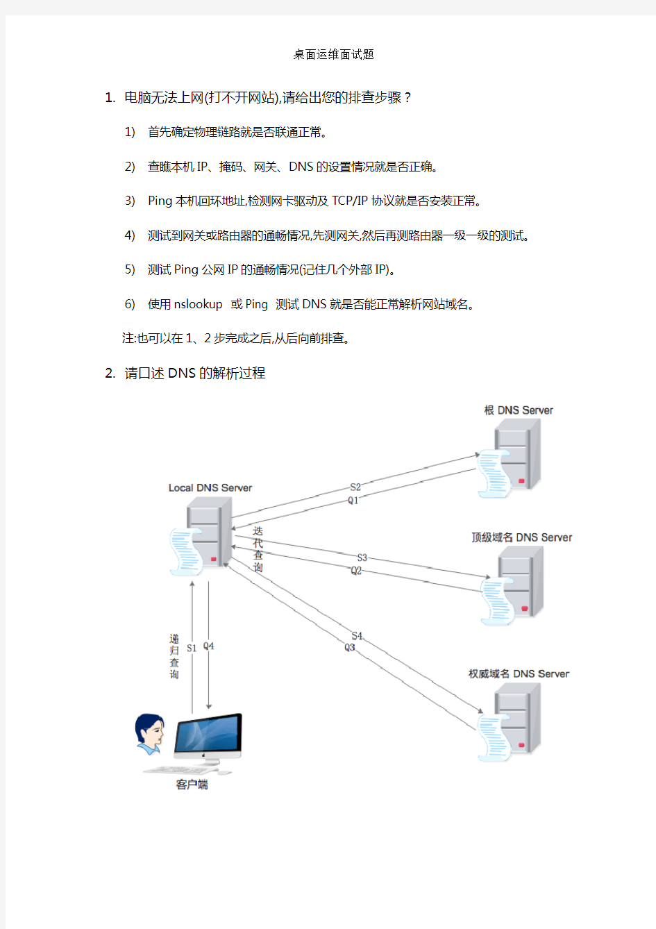 桌面运维面试题