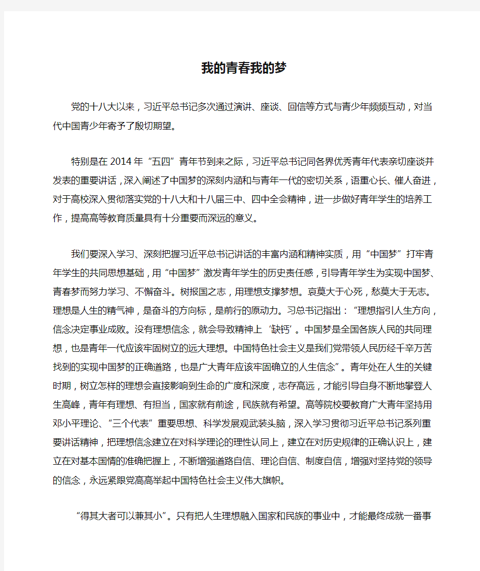 我的青春我的梦