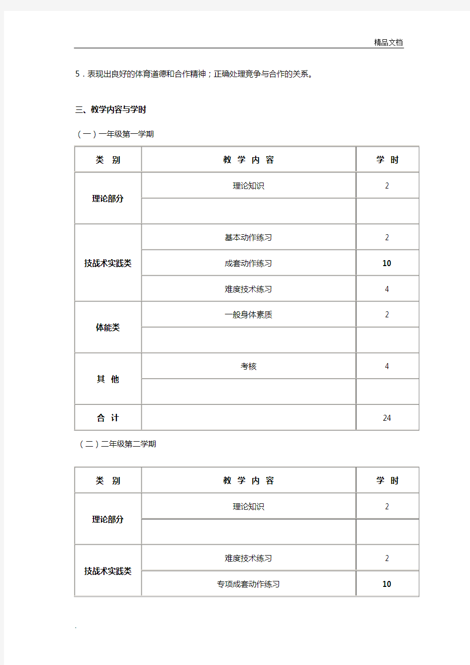 健美操教学计划