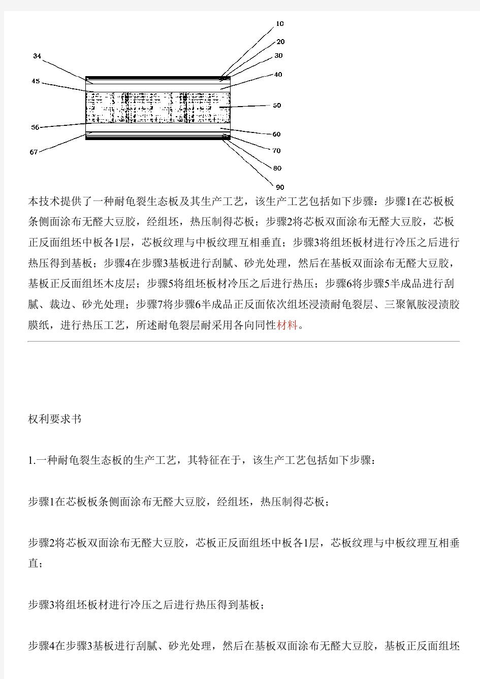 耐龟裂生态板及其生产工艺的制作方法