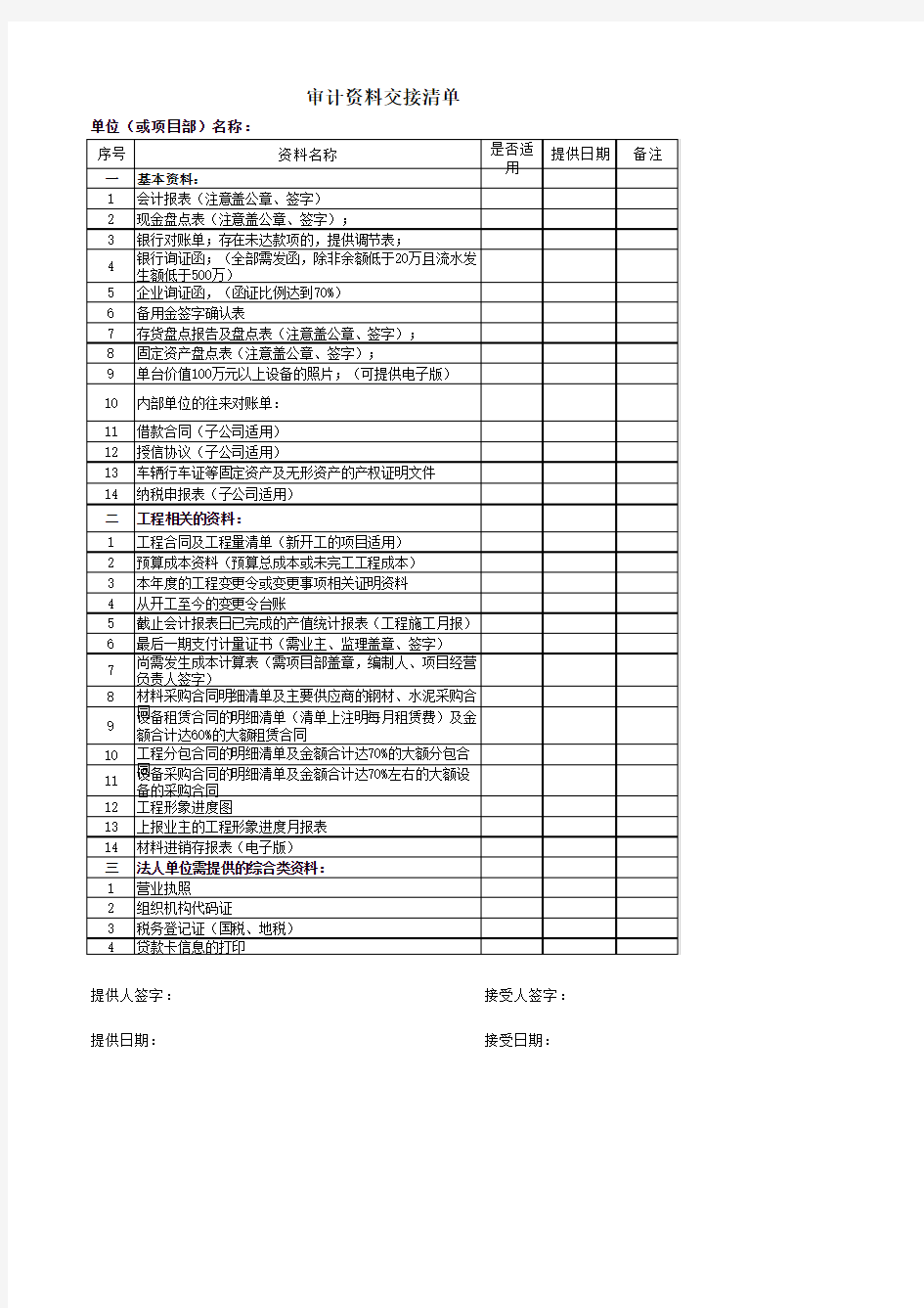 9.审计附件1：资料交接清单