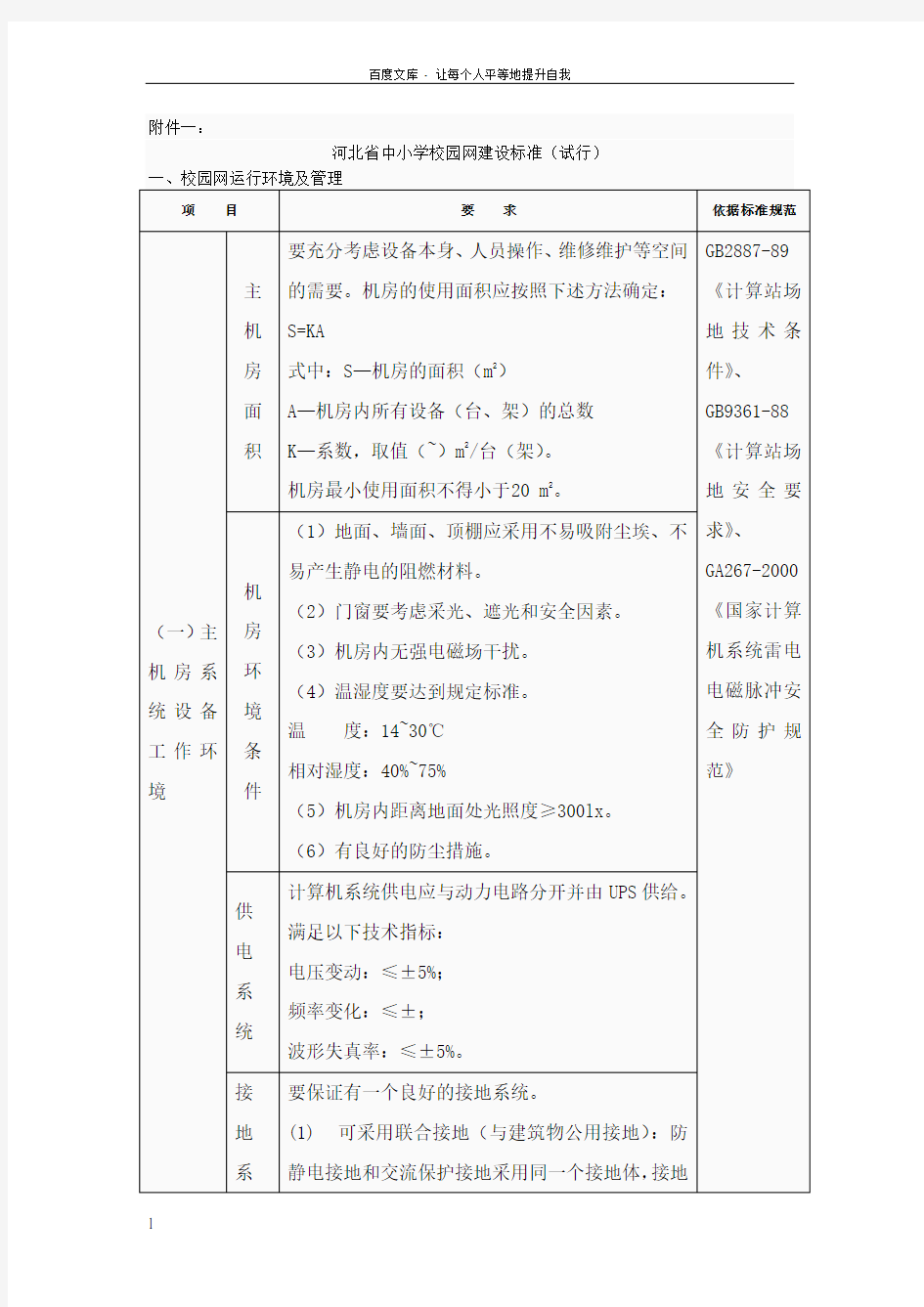 河北省中小学校园网建设标准