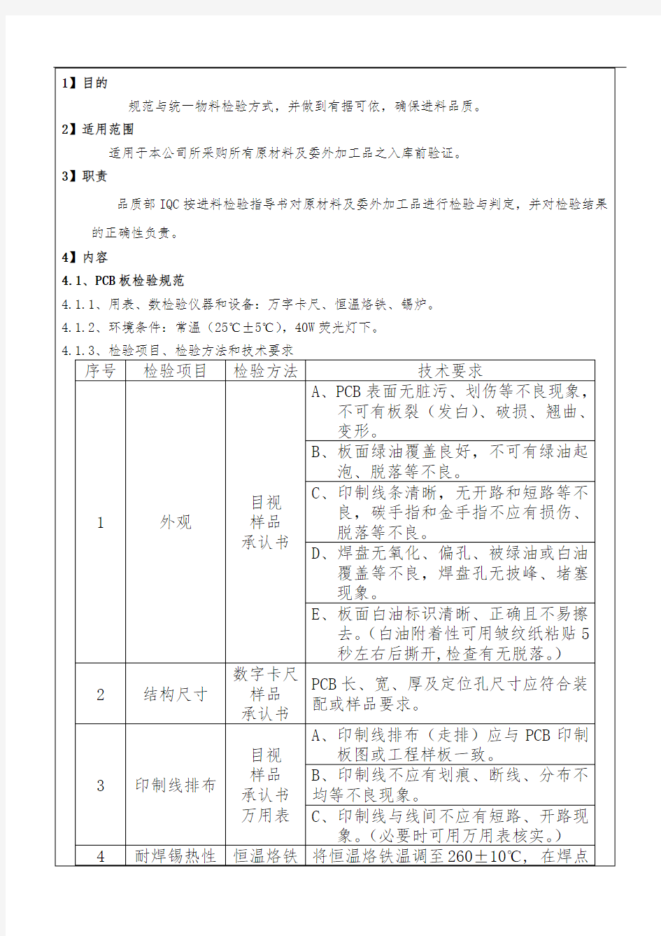 公司进料检验指导书