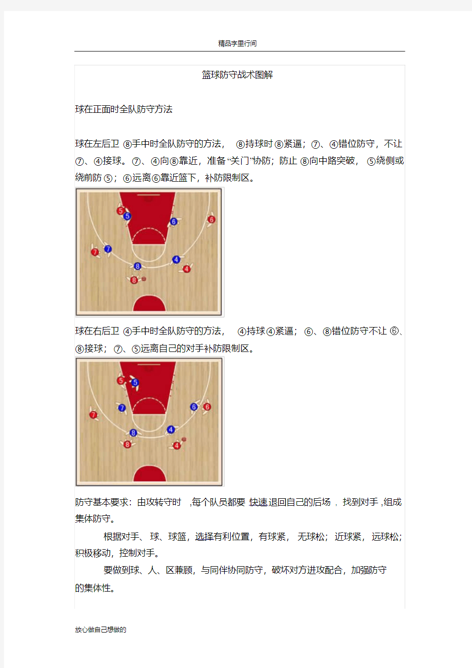 篮球防守战术图解