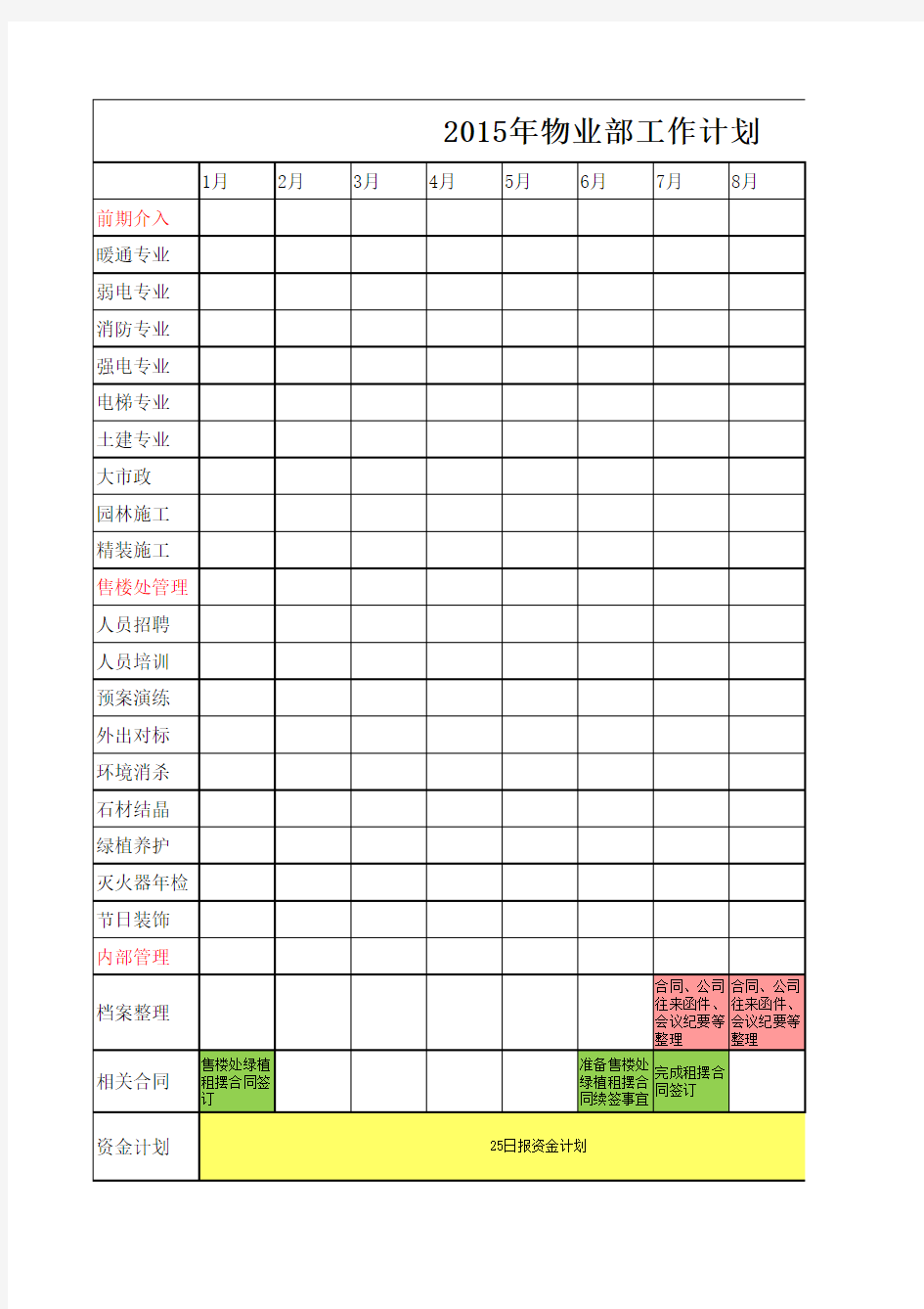 2015年工作计划