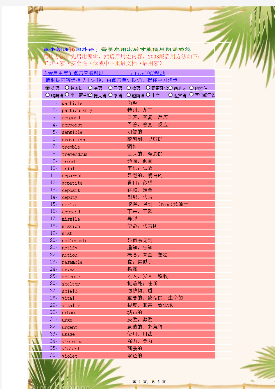 大学英语四级必背单词-点读版