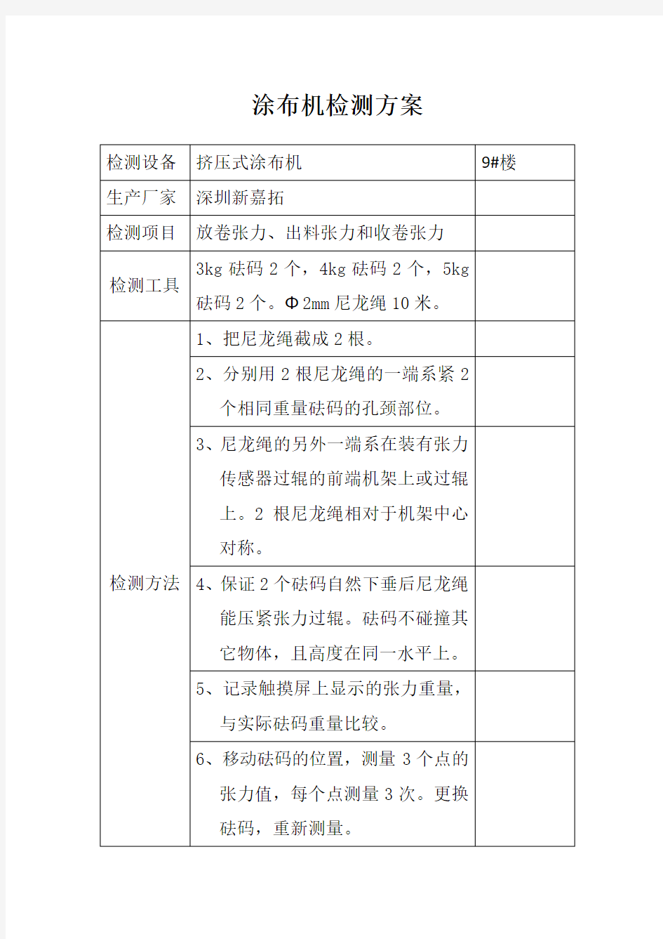 涂布机张力检测方法