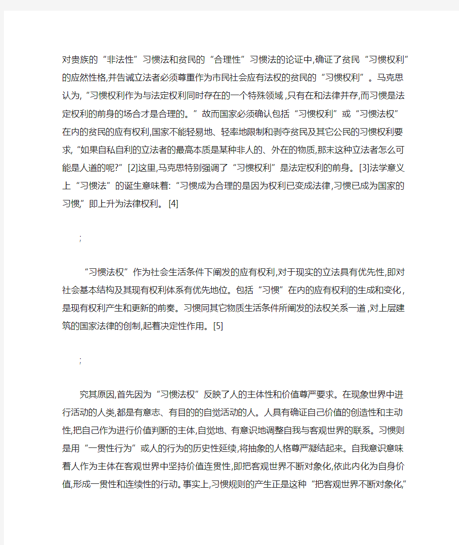 “习惯法权”与中国民法典之编纂