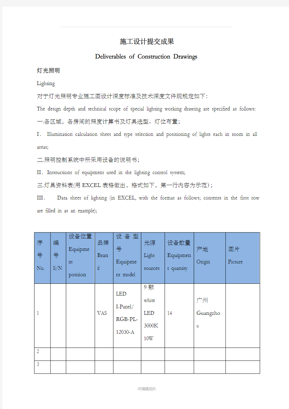 施工图深化设计要求标准