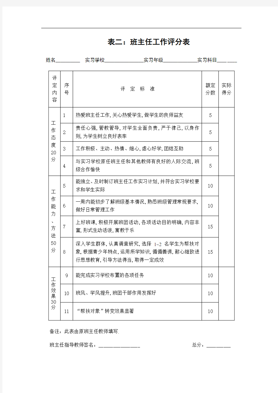 [gzdl]华南师范大学2019年教学实习成绩评定表