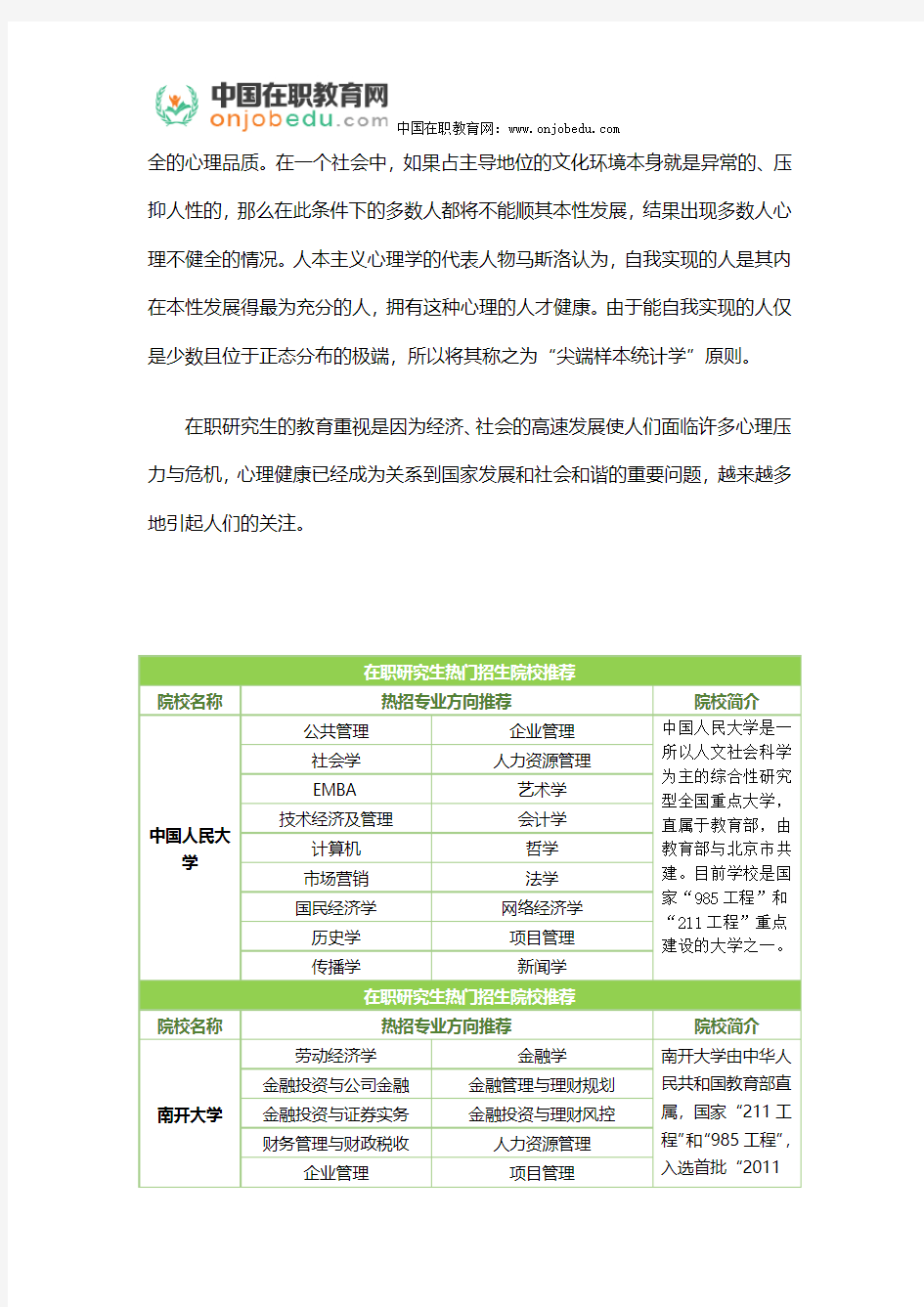 心理学双证在职硕士研究生的三大标准有