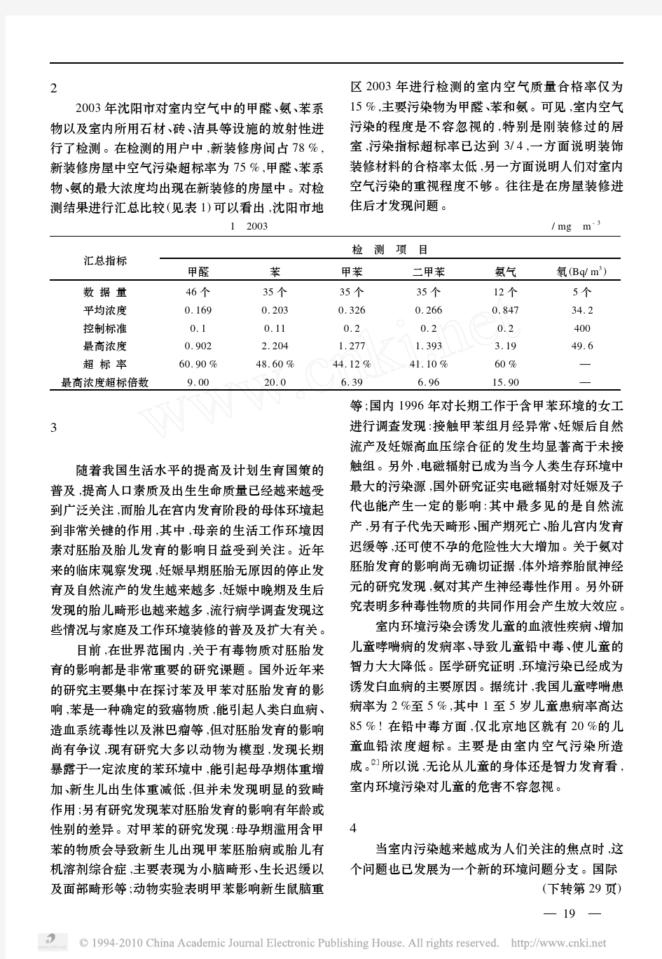 室内空气污染对人体健康的危害及预防