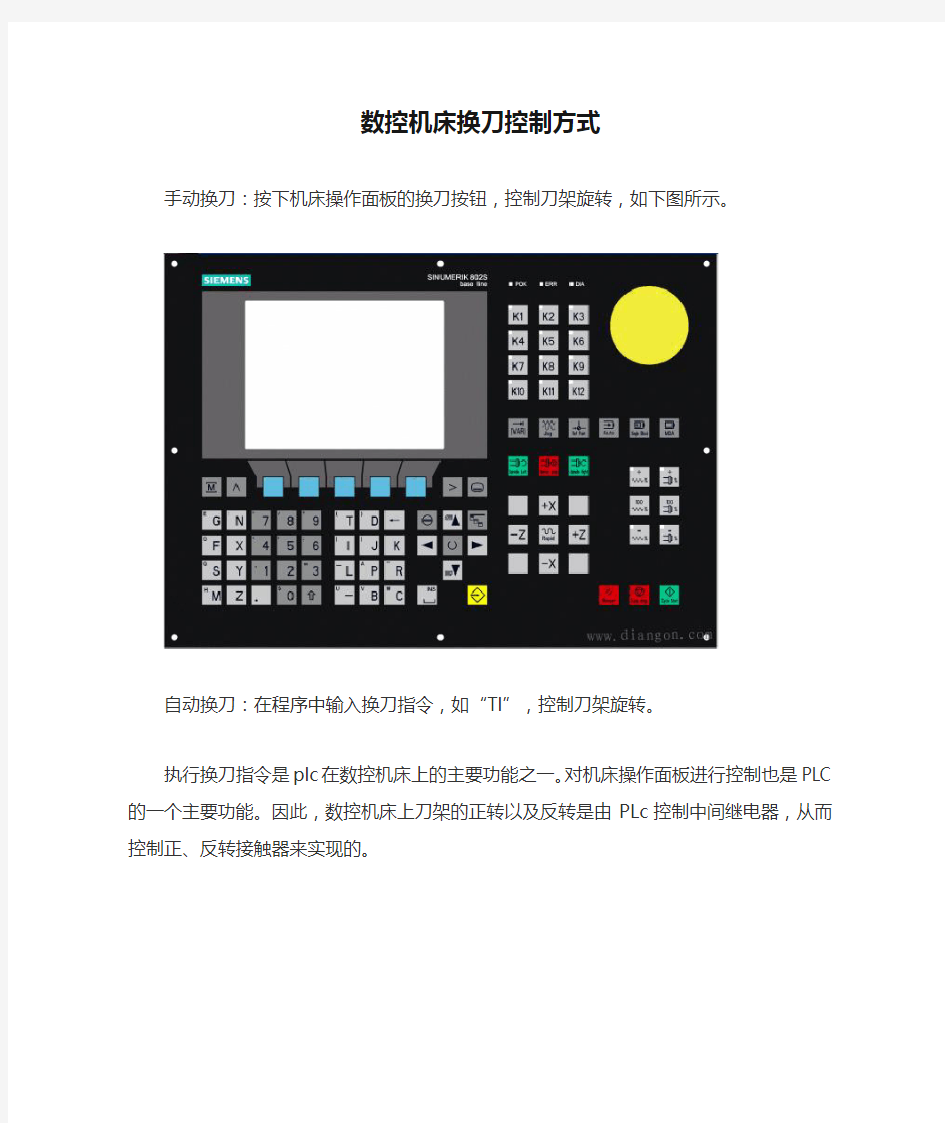 数控机床换刀控制方式