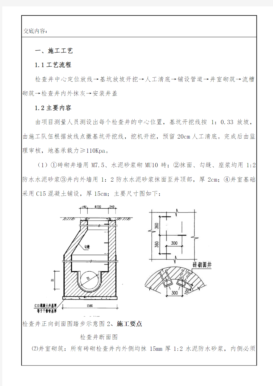 检查井技术交底