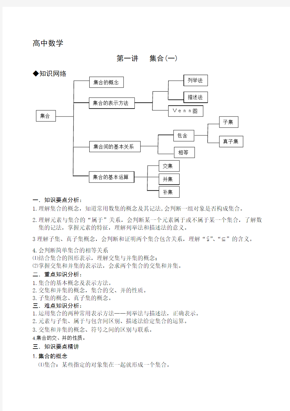 第一讲  集合(1和2)