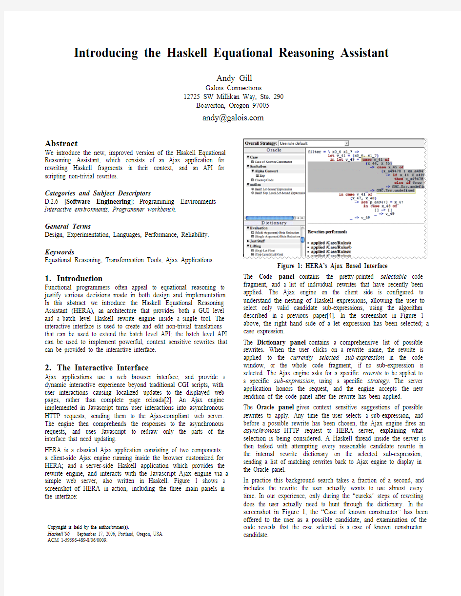 Categories and Subject Descriptors D.2.6 [Software Engineering] Programming Environments –