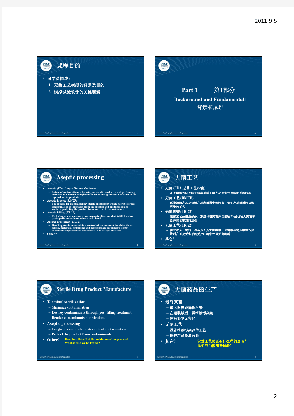 PDA TR No.22-无菌工艺模拟培训讲义