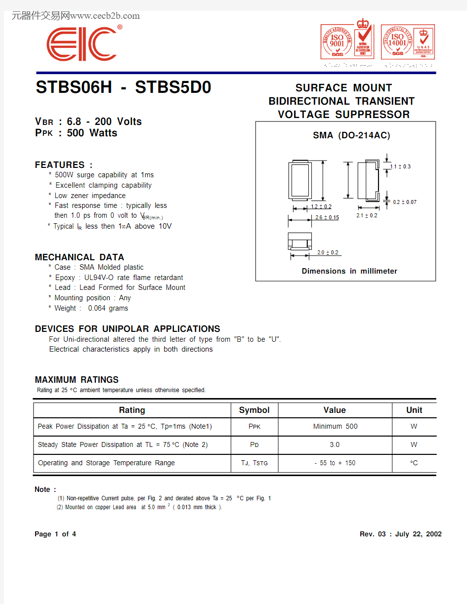 STBS068中文资料