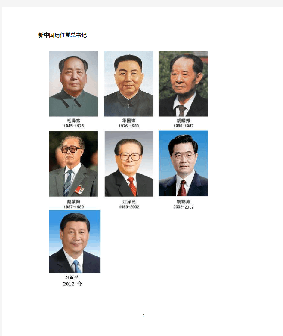 新中国历任国家领导人(最新)