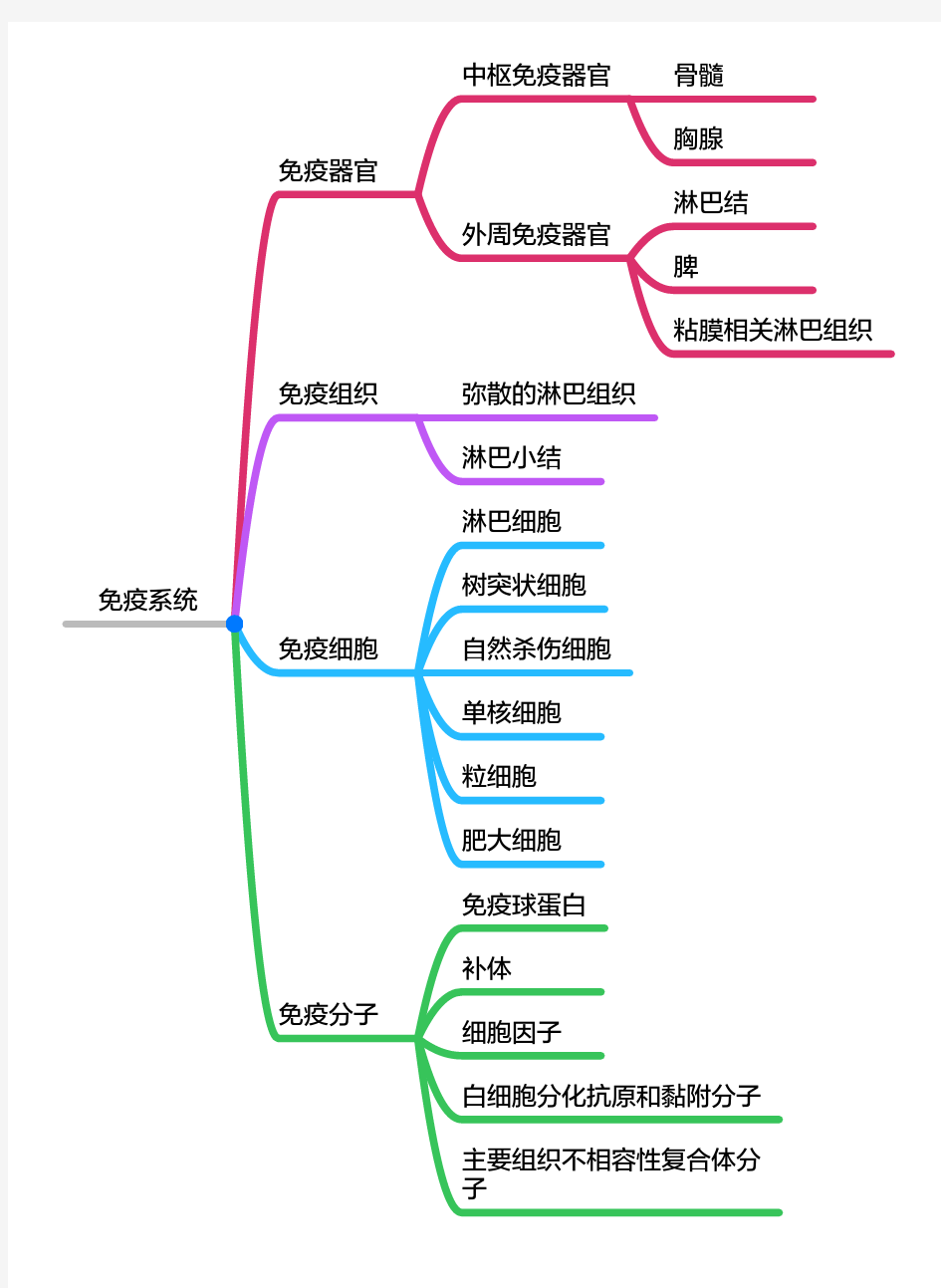 免疫学思维导图第二章免疫器官和组织