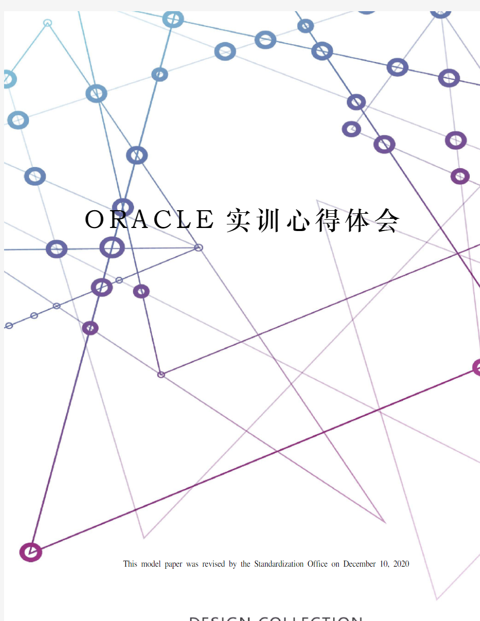 ORACLE实训心得体会