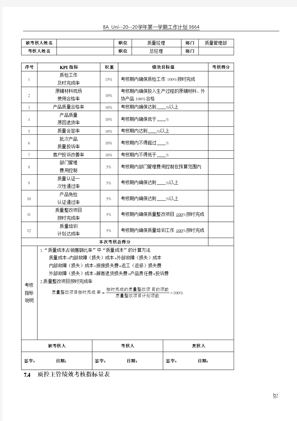 产品质量人员绩效考核(DOC 6)