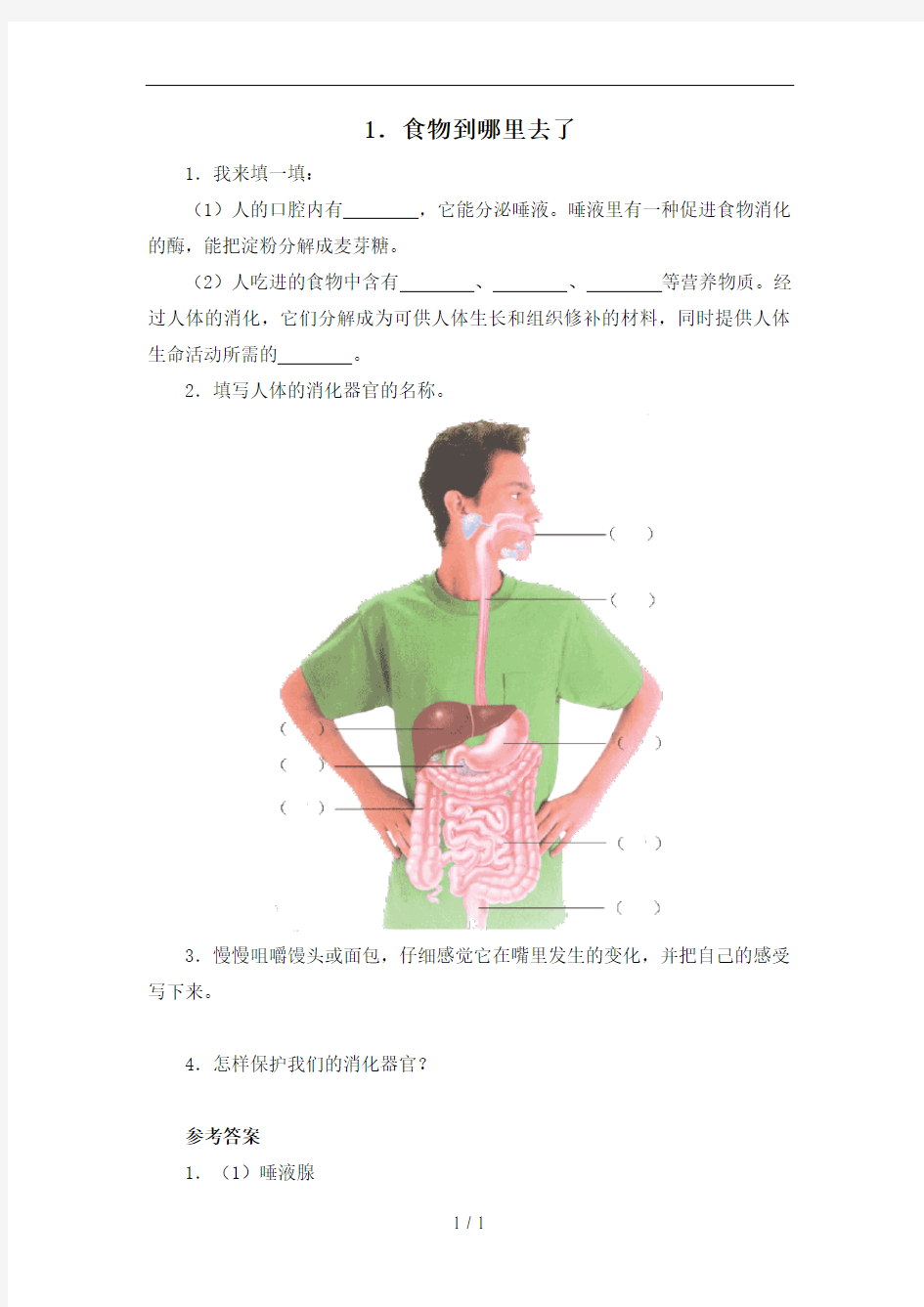 青岛版五年级下册科学练习与习题及答案