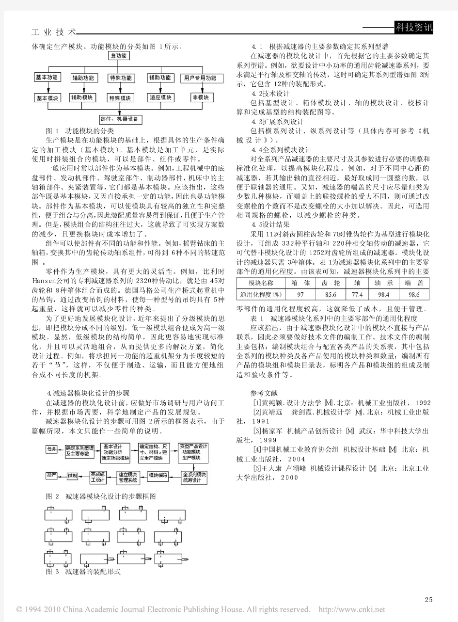 机械设计中的模块化设计思想