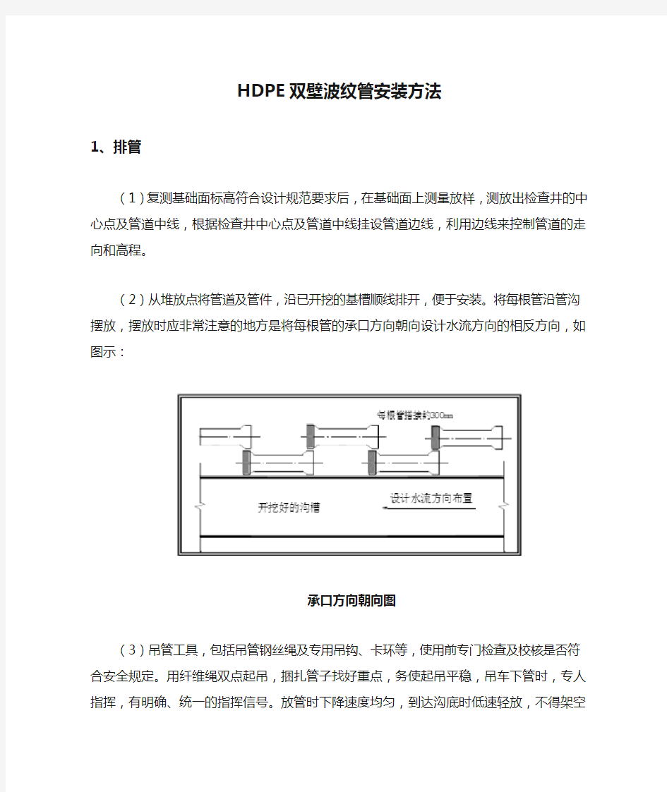 HDPE双壁波纹管安装方法