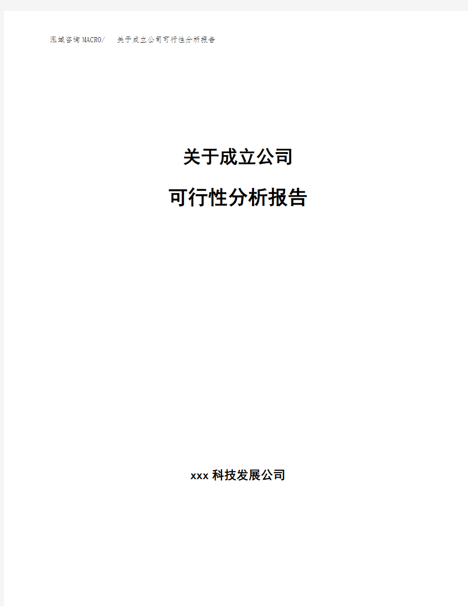 关于成立公司可行性分析报告