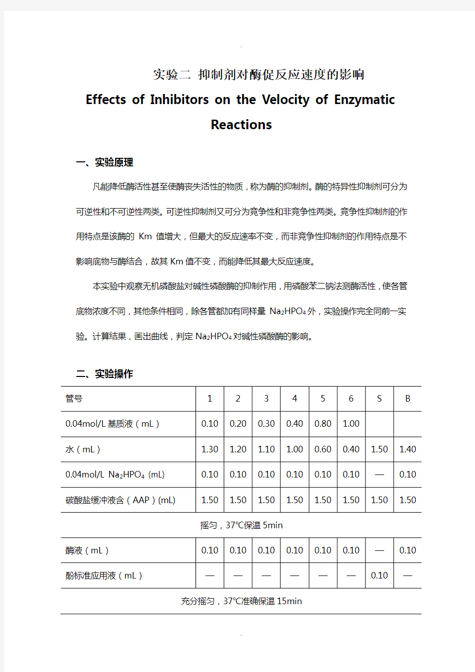 实验二抑制剂对酶促反应速度的影响-(1)