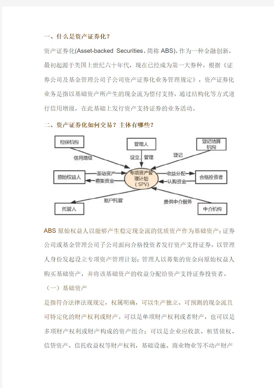 资产证券化交易主体及挂牌流程