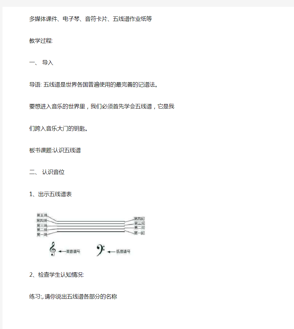 [教材]认识五线谱教案