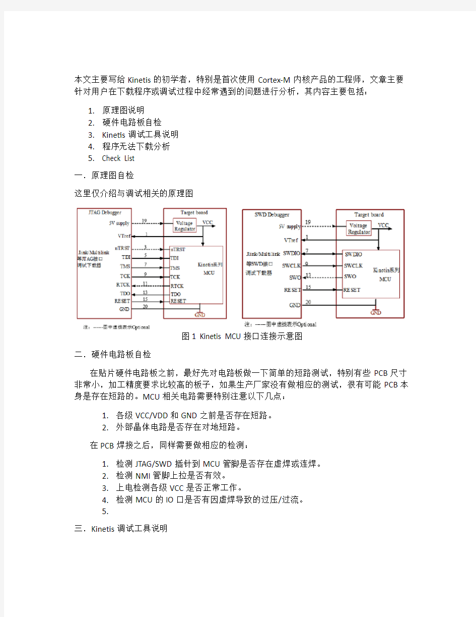 Kinetis程序烧写检查单