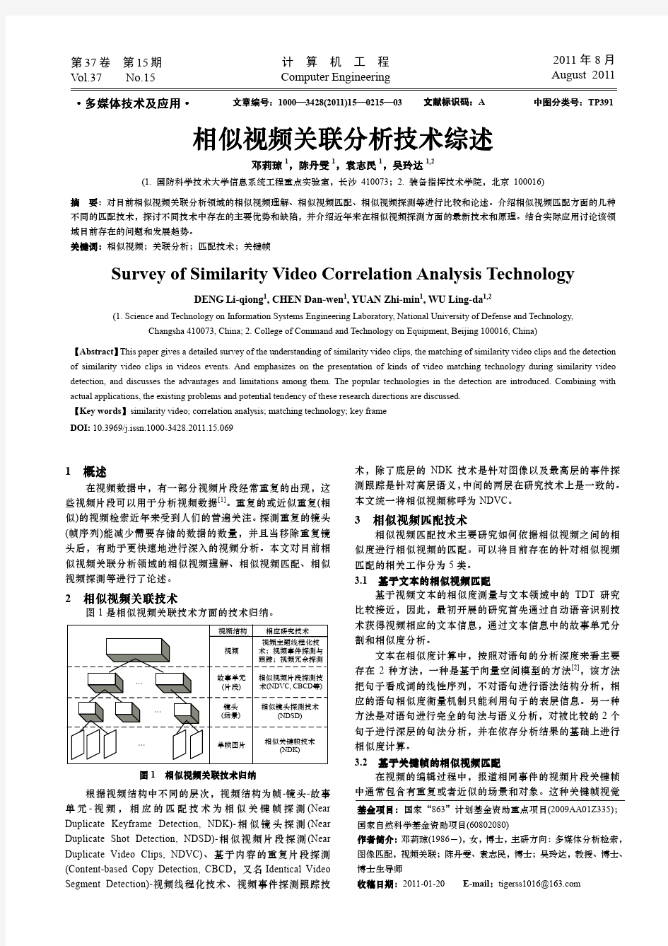 相似视频关联分析技术综述