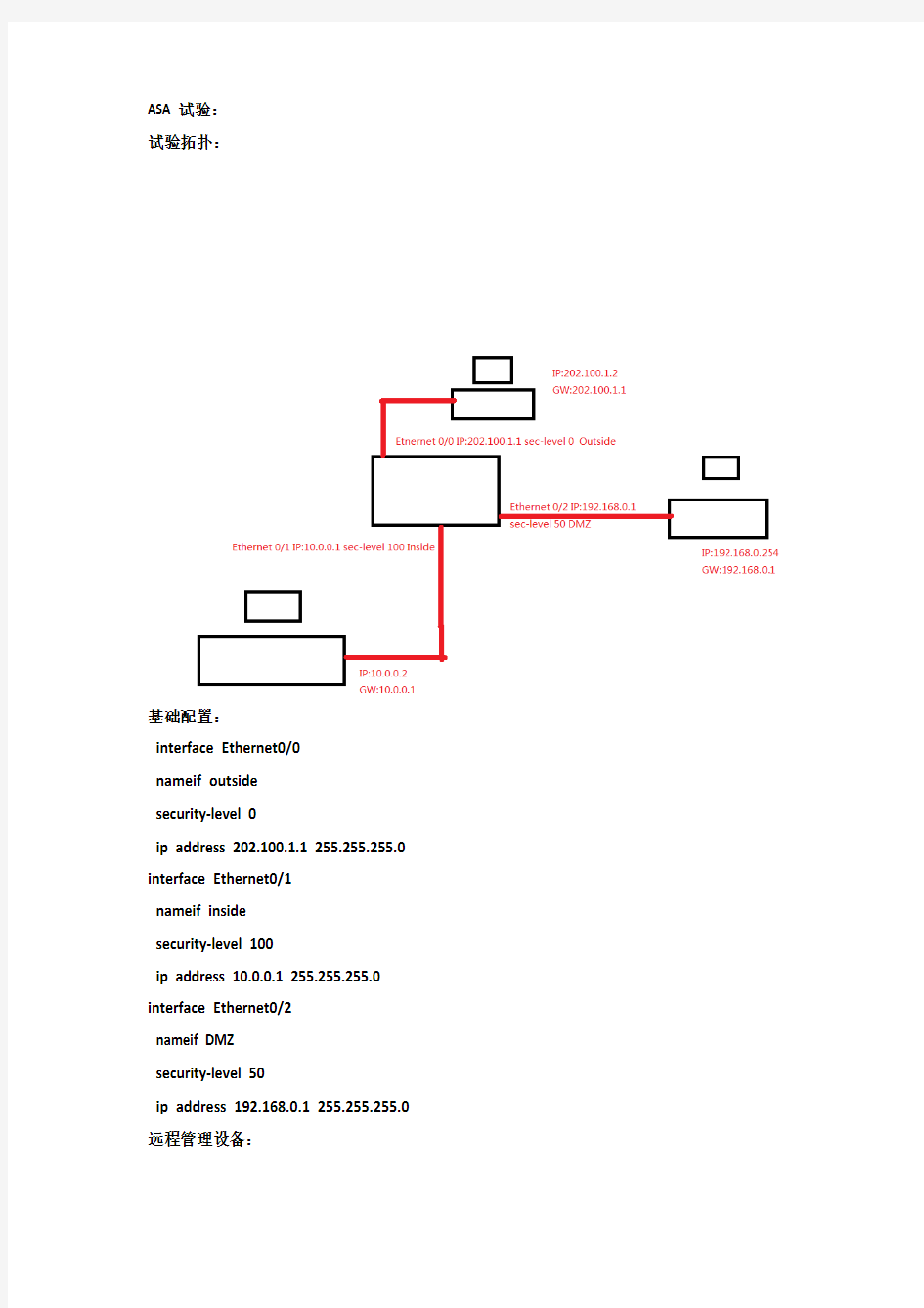 Cisco ASA试验1