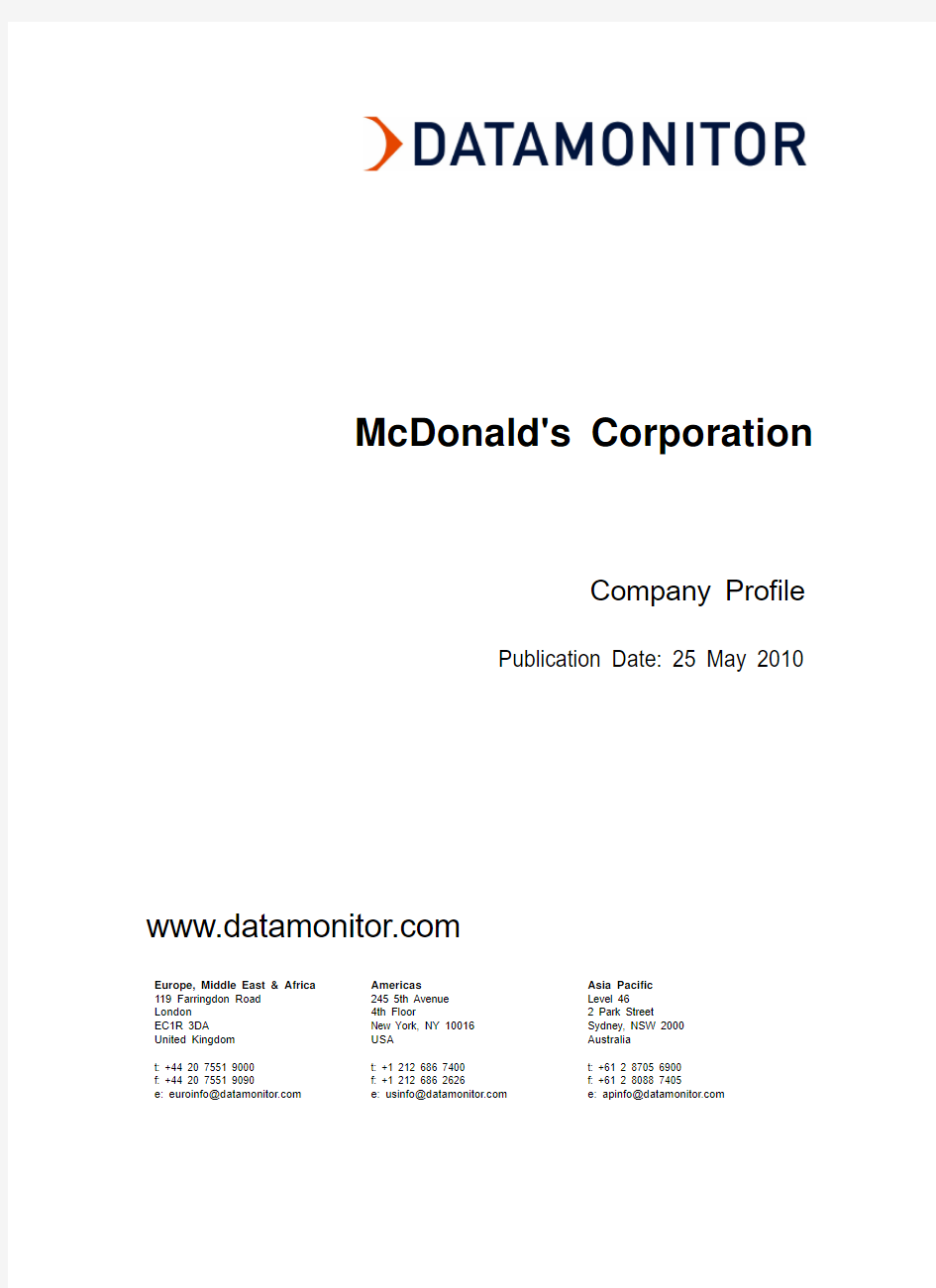 McDonald's_麦当劳_SWOT_2010[1]