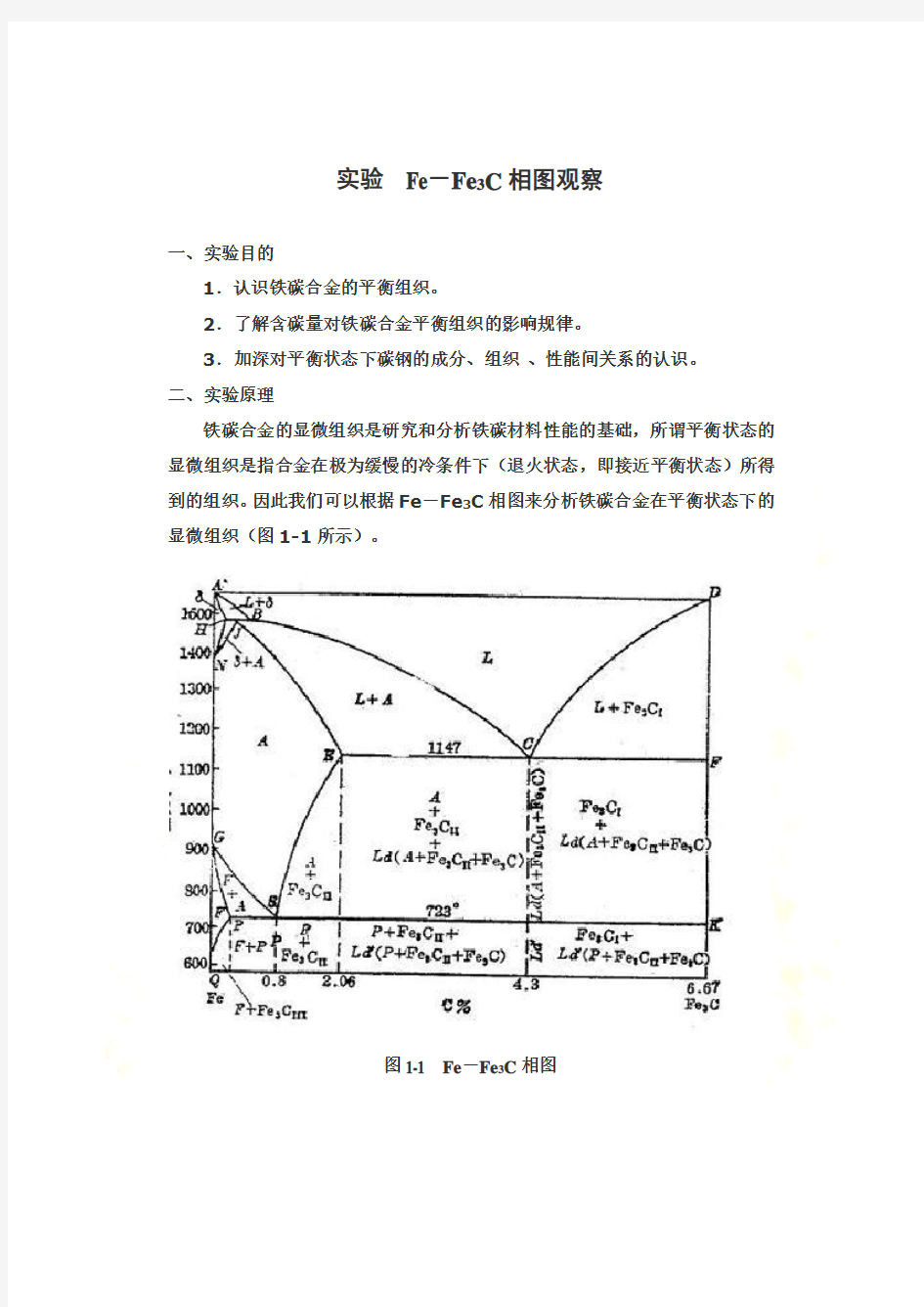 实验-铁碳合金平衡组织观察