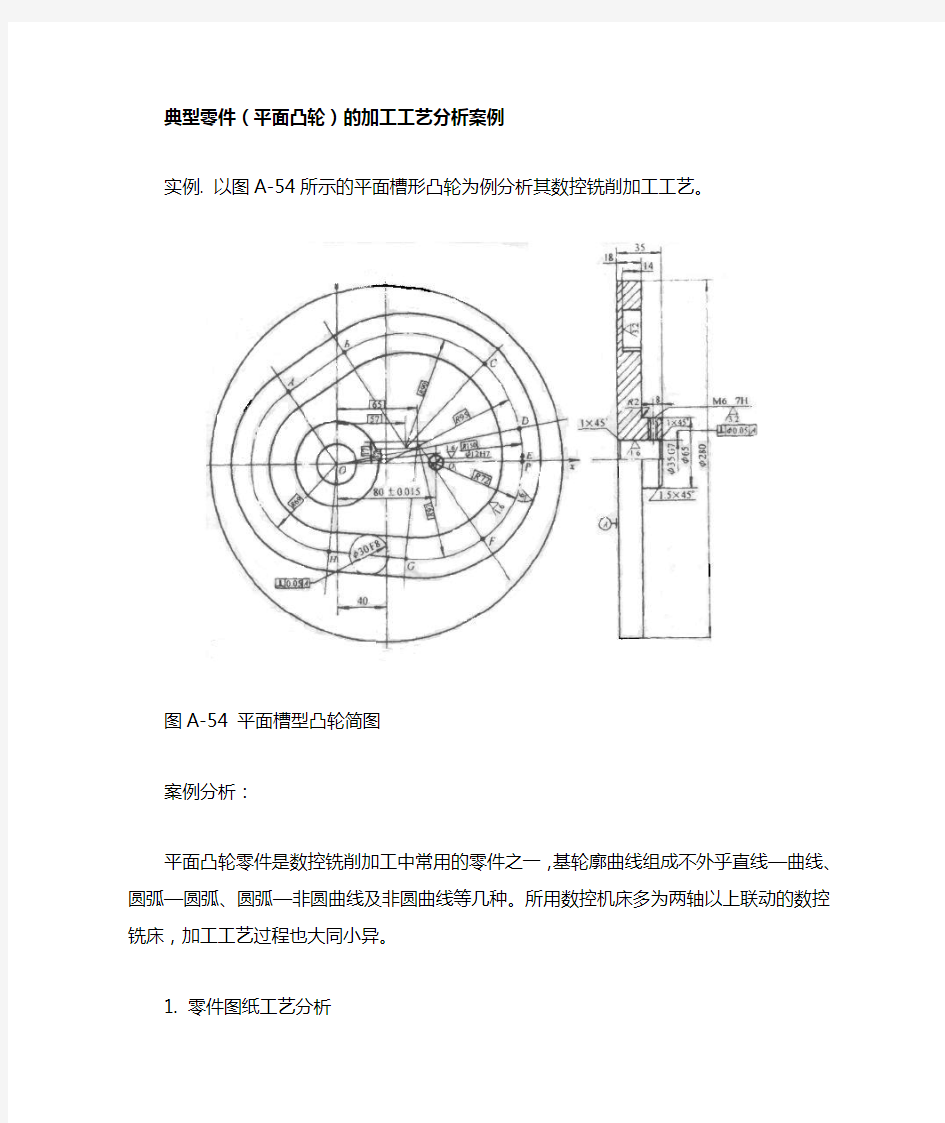 典型零件平面凸轮的加工工艺分析案例