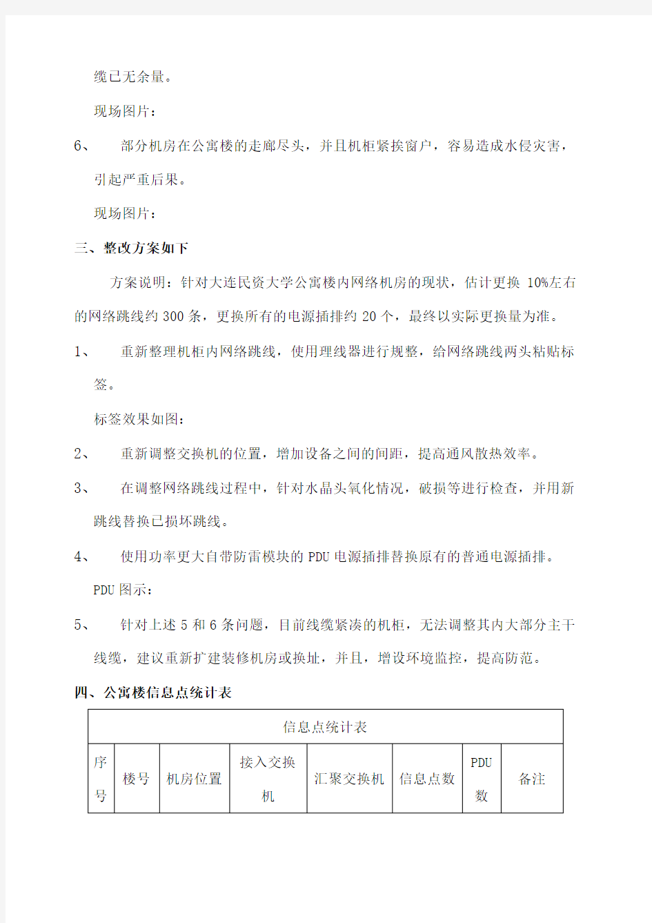 学生公寓楼网络机柜整理方案