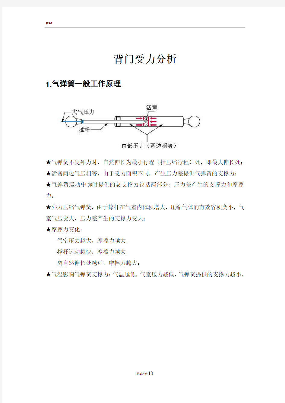 两厢车背门气弹簧布置