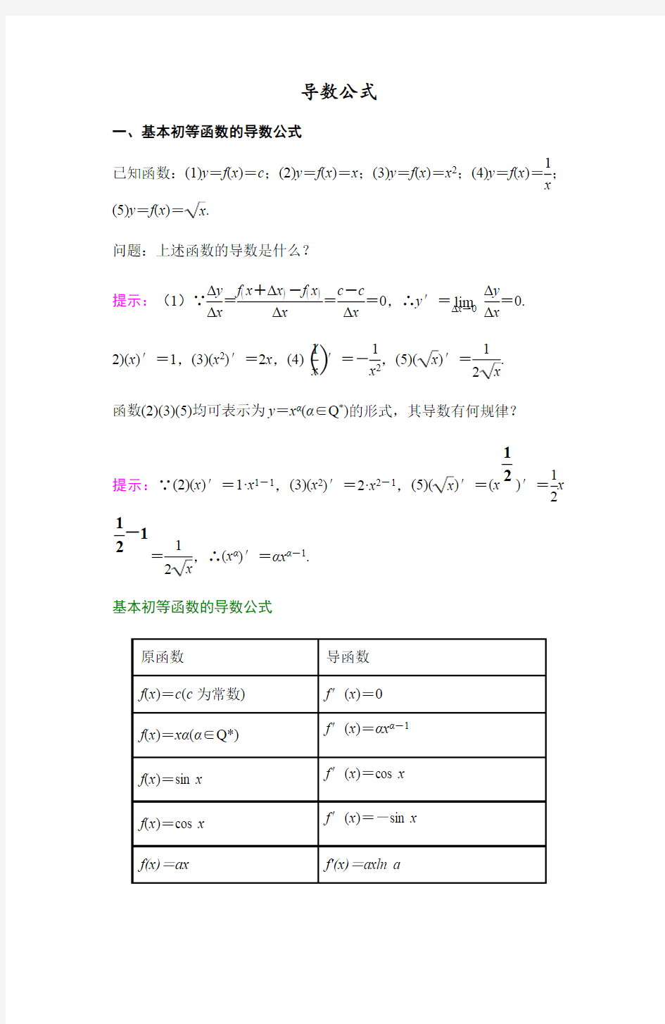 导数计算公式(最新整理)