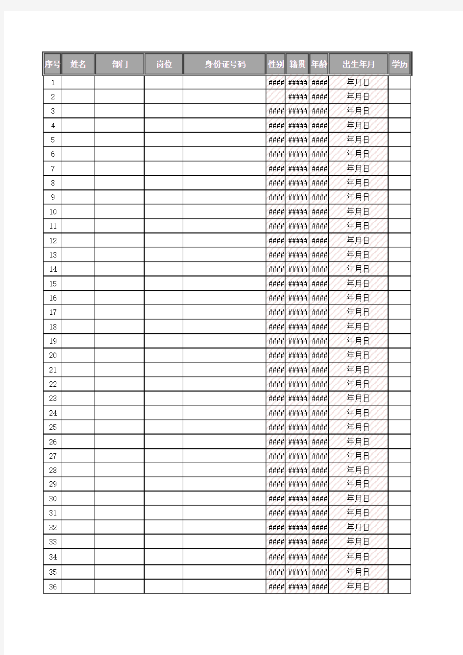 人事档案资料(经典模板)