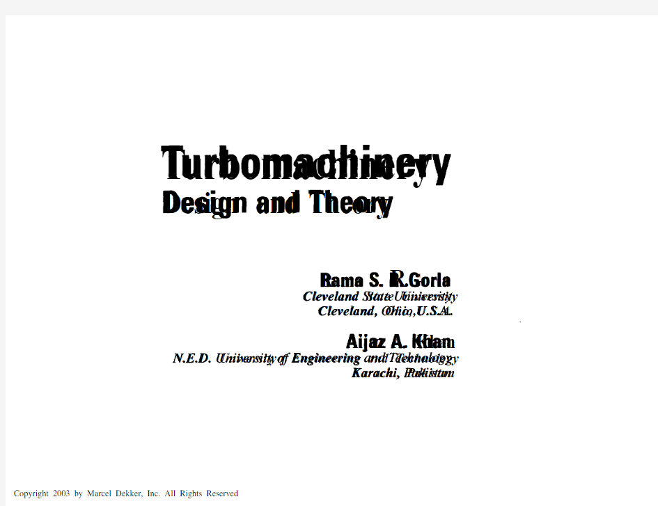 Turbomachinery Design and Theory_0