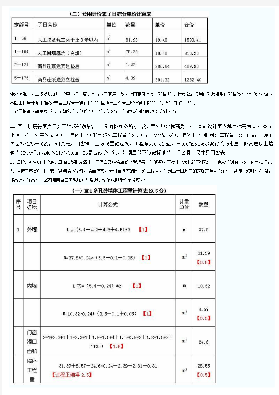 2013年土建造价员试题