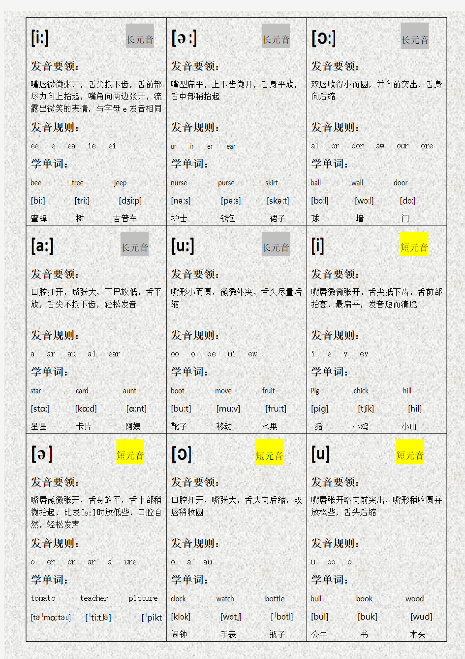 自制英语音标卡