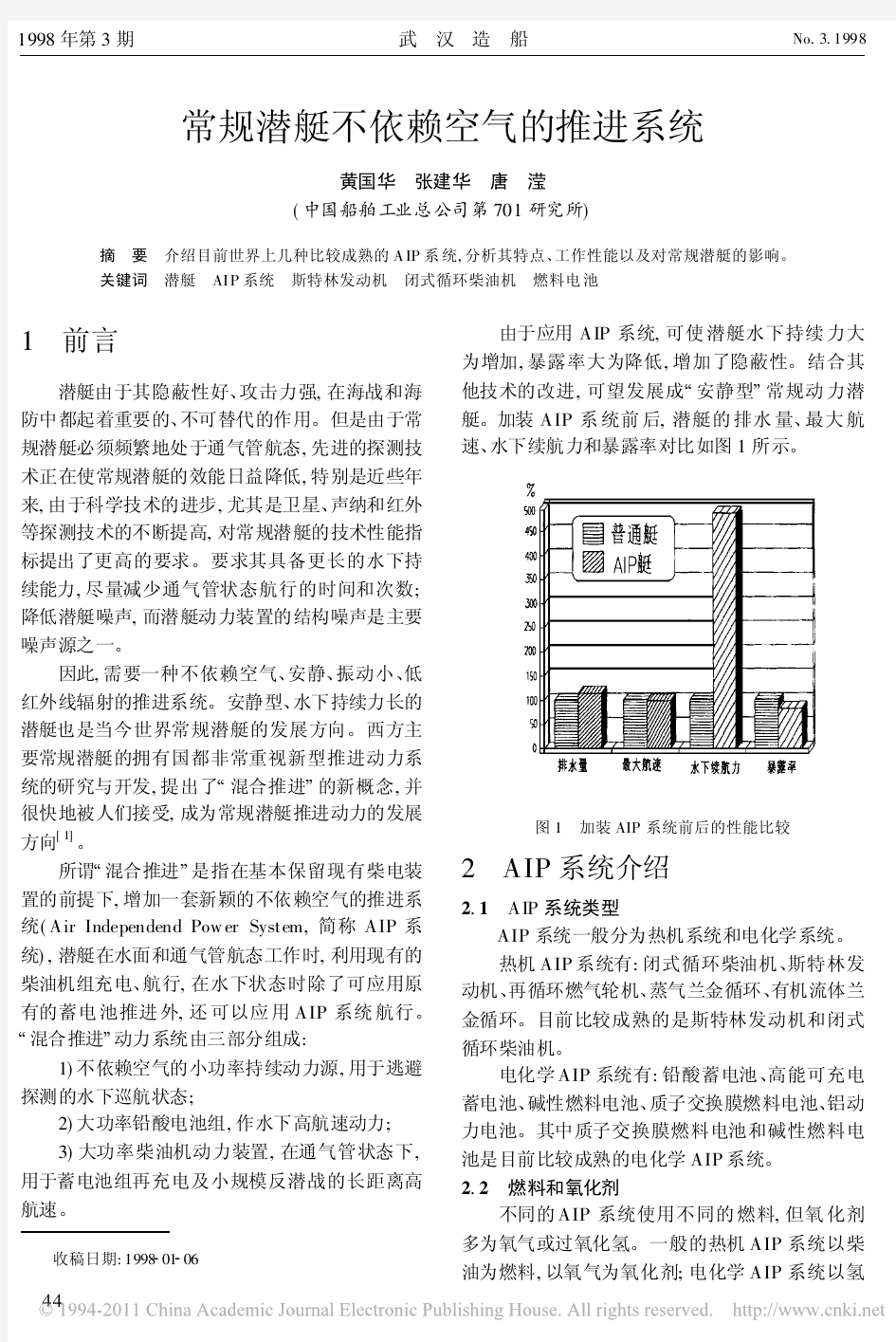 常规潜艇不依赖空气的推进系统