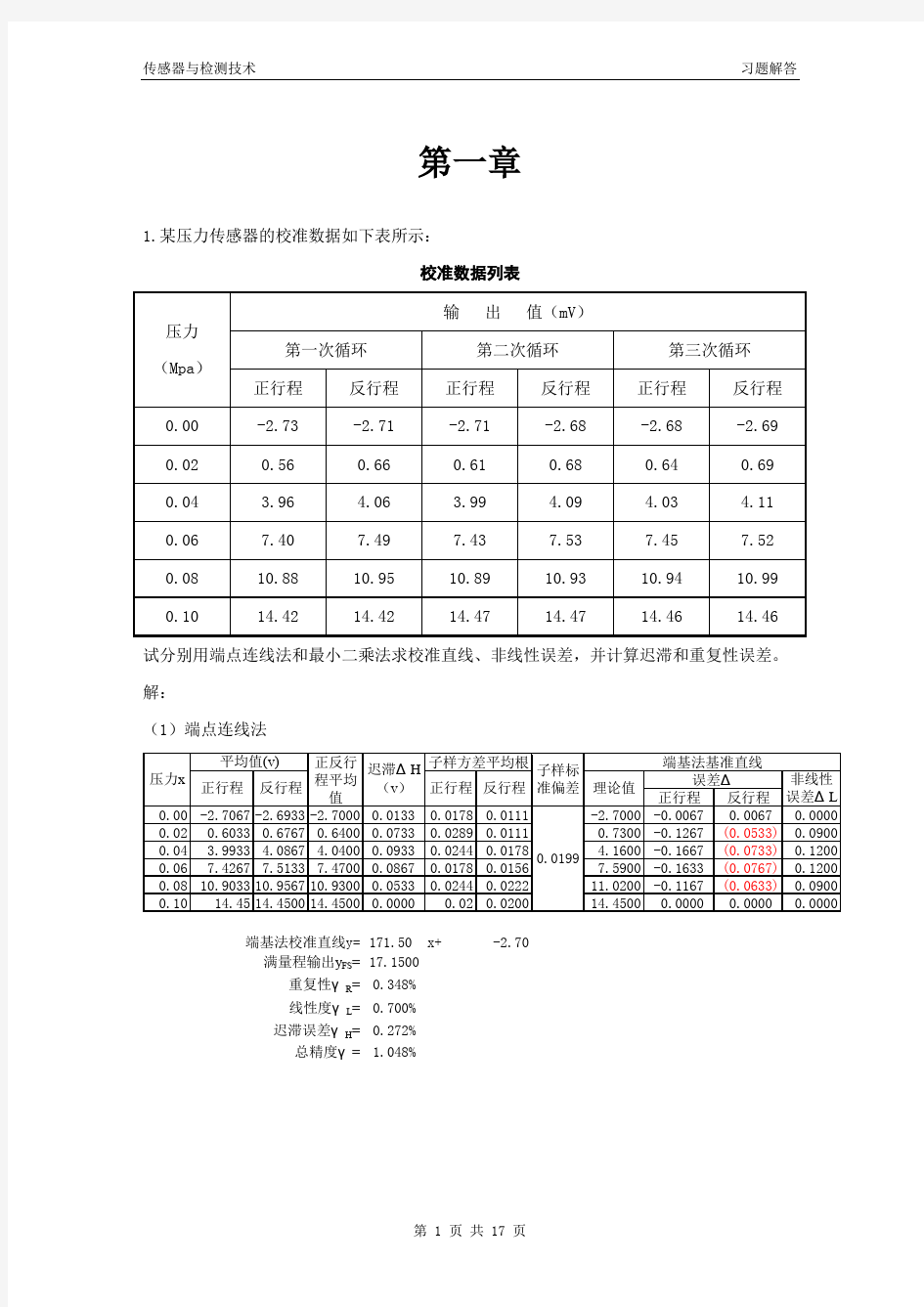 《传感器与检测技术》习题解答