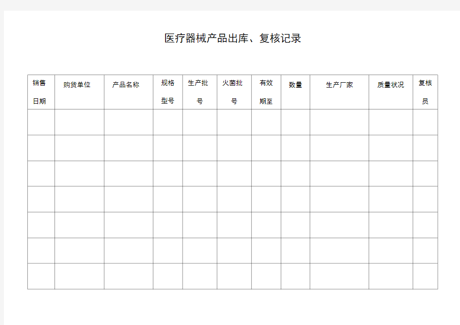 2014年度---医疗器械质量管理记录表格